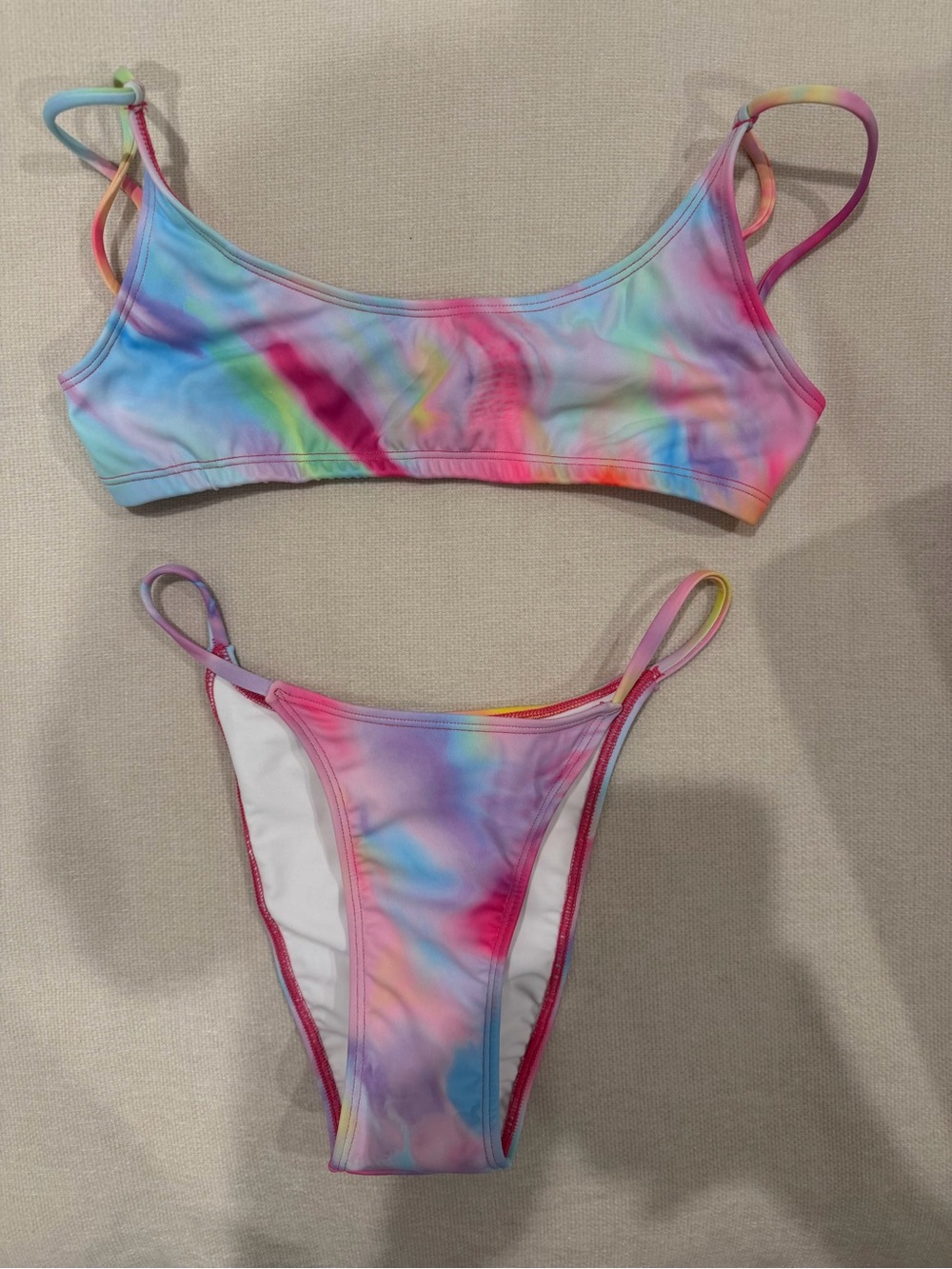Nordstrom Multicolor Tie-Dye Bikini — Pastel Rainbow